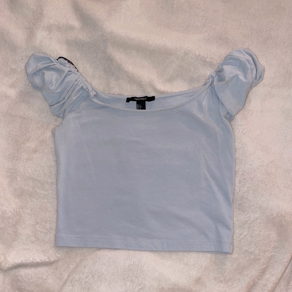 Baby Blue Forever21 Crop Top